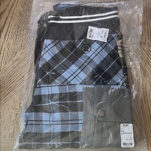 AKIRA Black and Blue Checkered Trousers